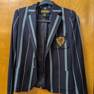 Ralph Lauren Striped Blazer with Crest